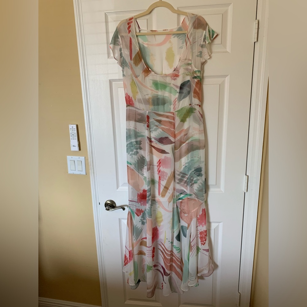 Antonio Melani M.G Style Mal Paint Streak Envelope Neckline Cap Sleeve Dress NWT - Picture 8 of 13